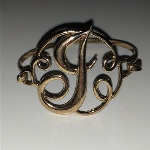J initialed gold bracelet